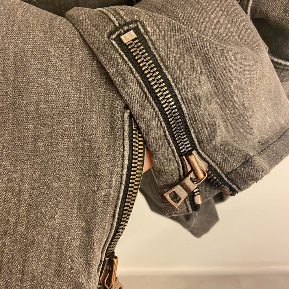 RtA Road to Awe Double Back Zip Jeans Perfect Grey Size 27 - Picture 8 of 11